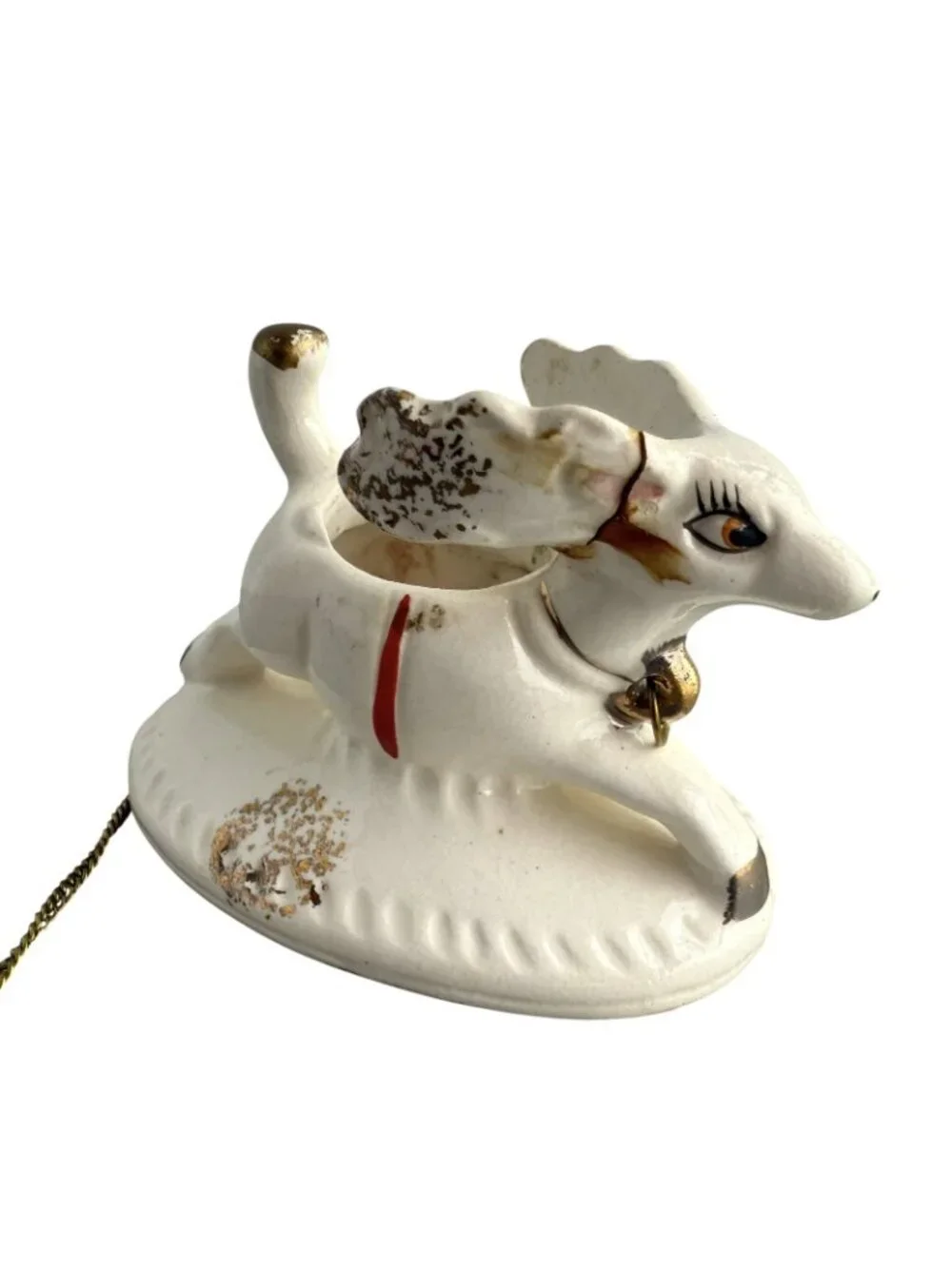 Vintage Dan Brechner Santa Claus & Reindeer Candle Climber Holder *READ*